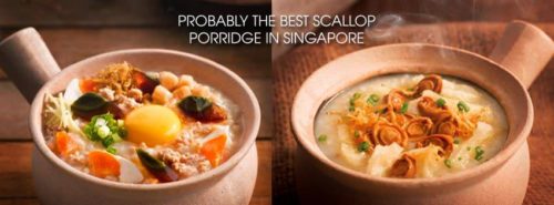 Two claypots with A-One Claypot House's scallop porridge,  delivered islandwide in Singapore powered by Oddle.