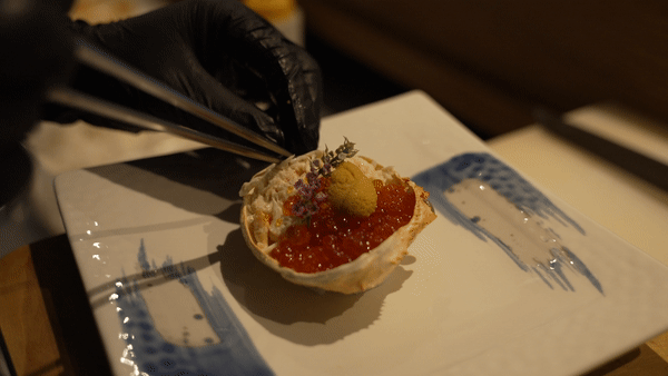 Snow Crab Ikura Sushi. Teppei Restaurant for Humans of F&B.