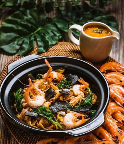 Crispy Horfun with Truffle Prawn Broth delivered islandwide in Singapore, powered by Oddle.