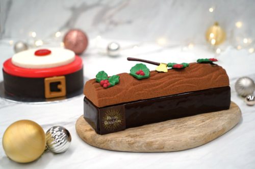 Christmas Log Cake - Under the Mistletoe Chocolate Yule delivered islandwide in Singapore powered by Oddle